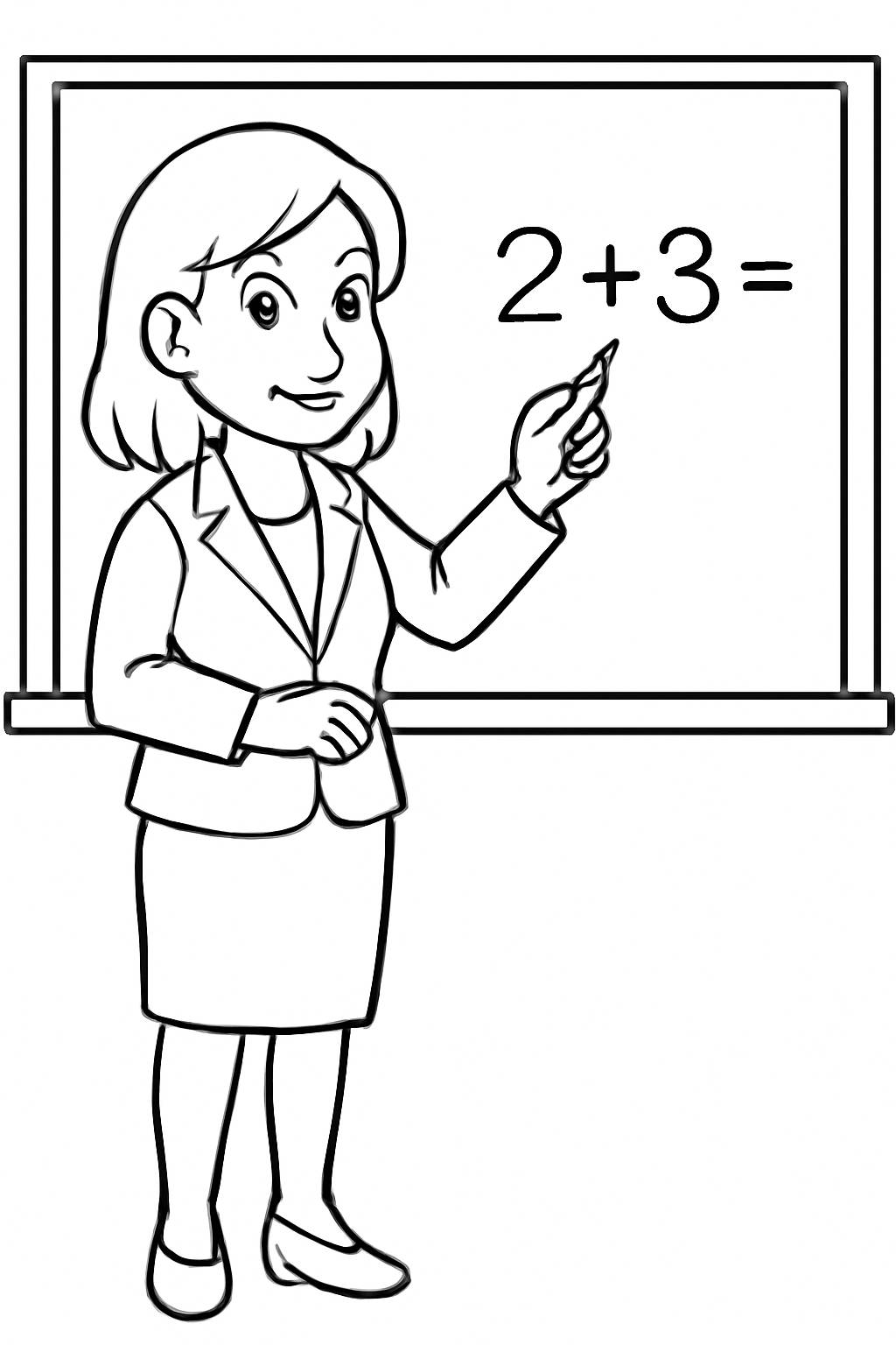 Cô giáo giảng bài bảng đen