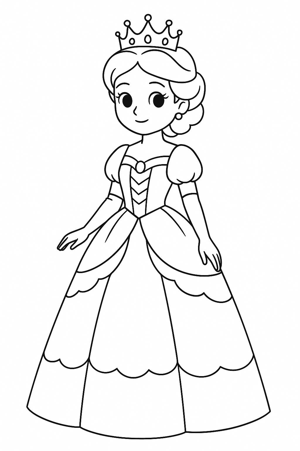Tranh tô màu công chúa cho bé đẹp dễ thương