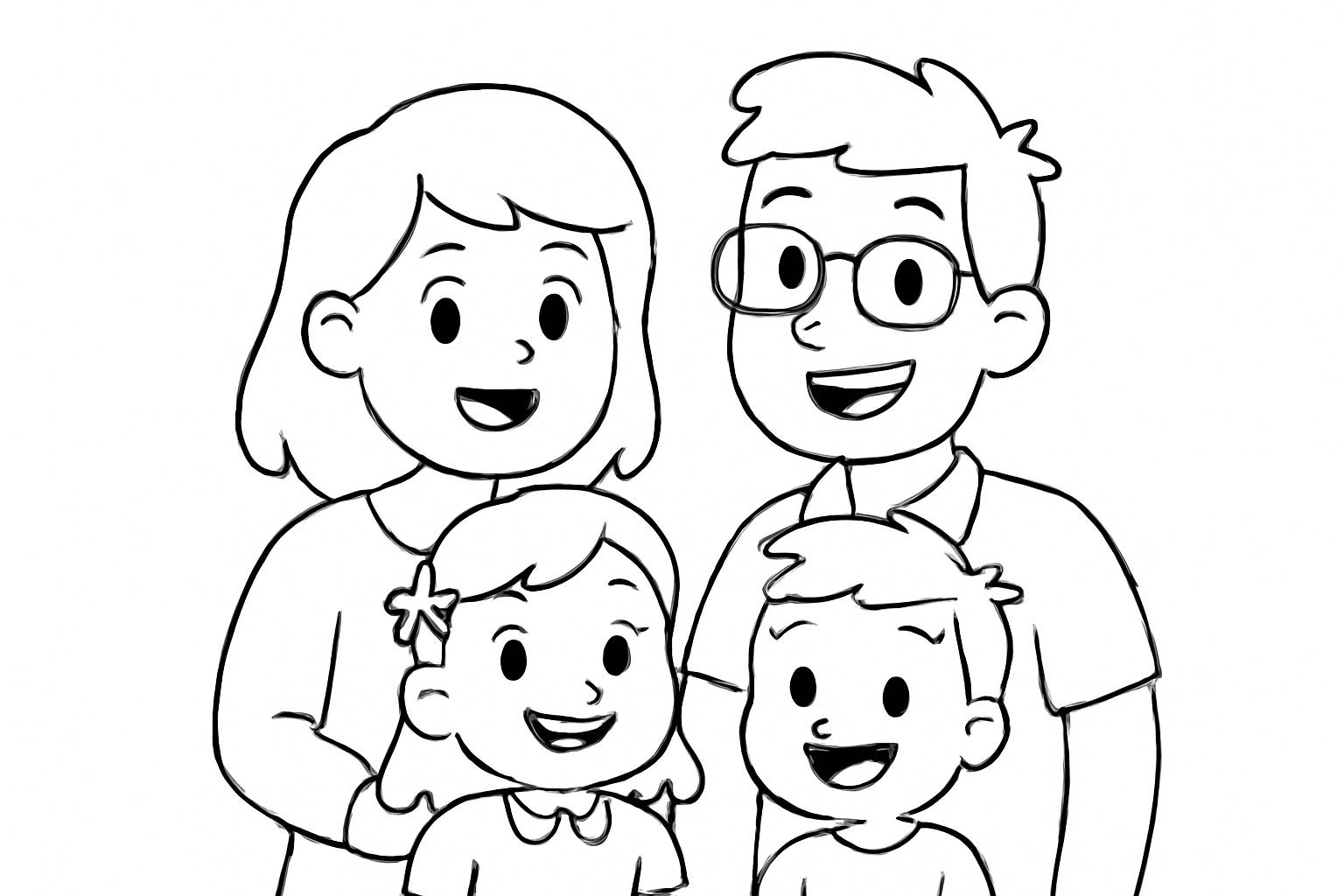 32+ Tranh tô màu Gia đình hạnh phúc cho bé