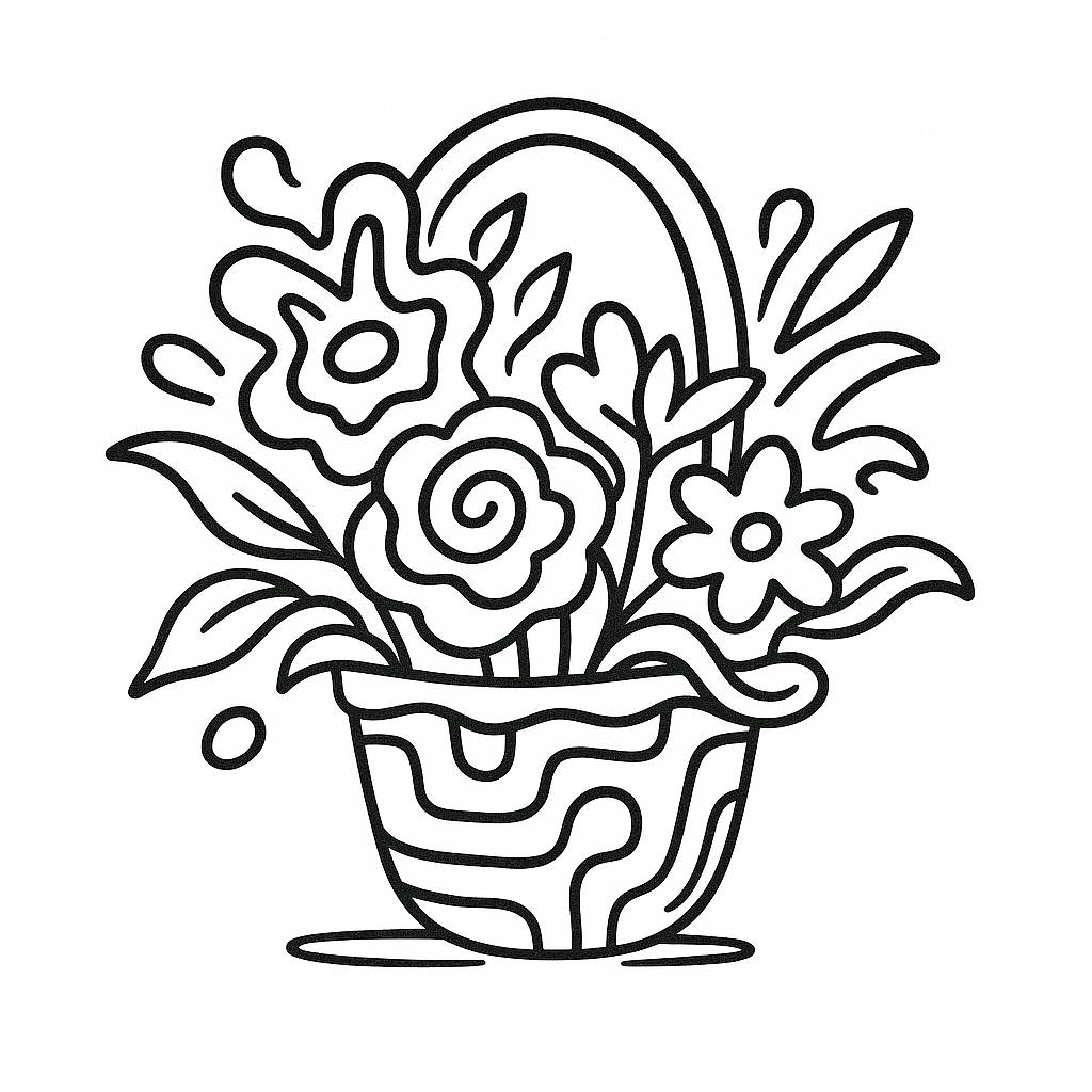 Giỏ hoa trừu tượng