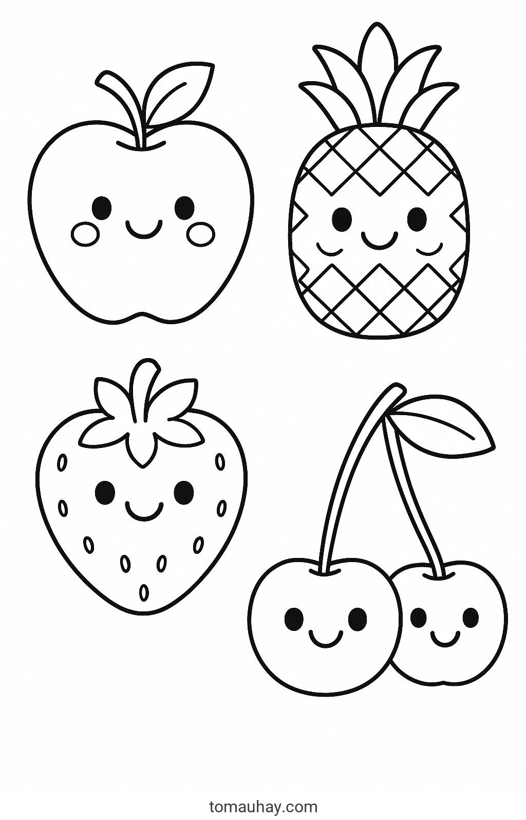 Tranh tô màu cho bé 3 4 tuổi 2026 - Đơn giản - Dễ Tô - Giúp bé phát triển trí tuệ - Hoa quả ngộ nghĩnh