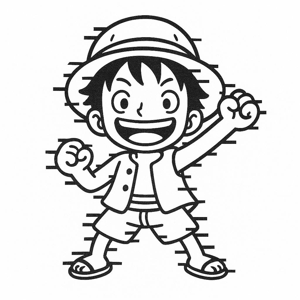 Luffy glitch kỹ thuật số