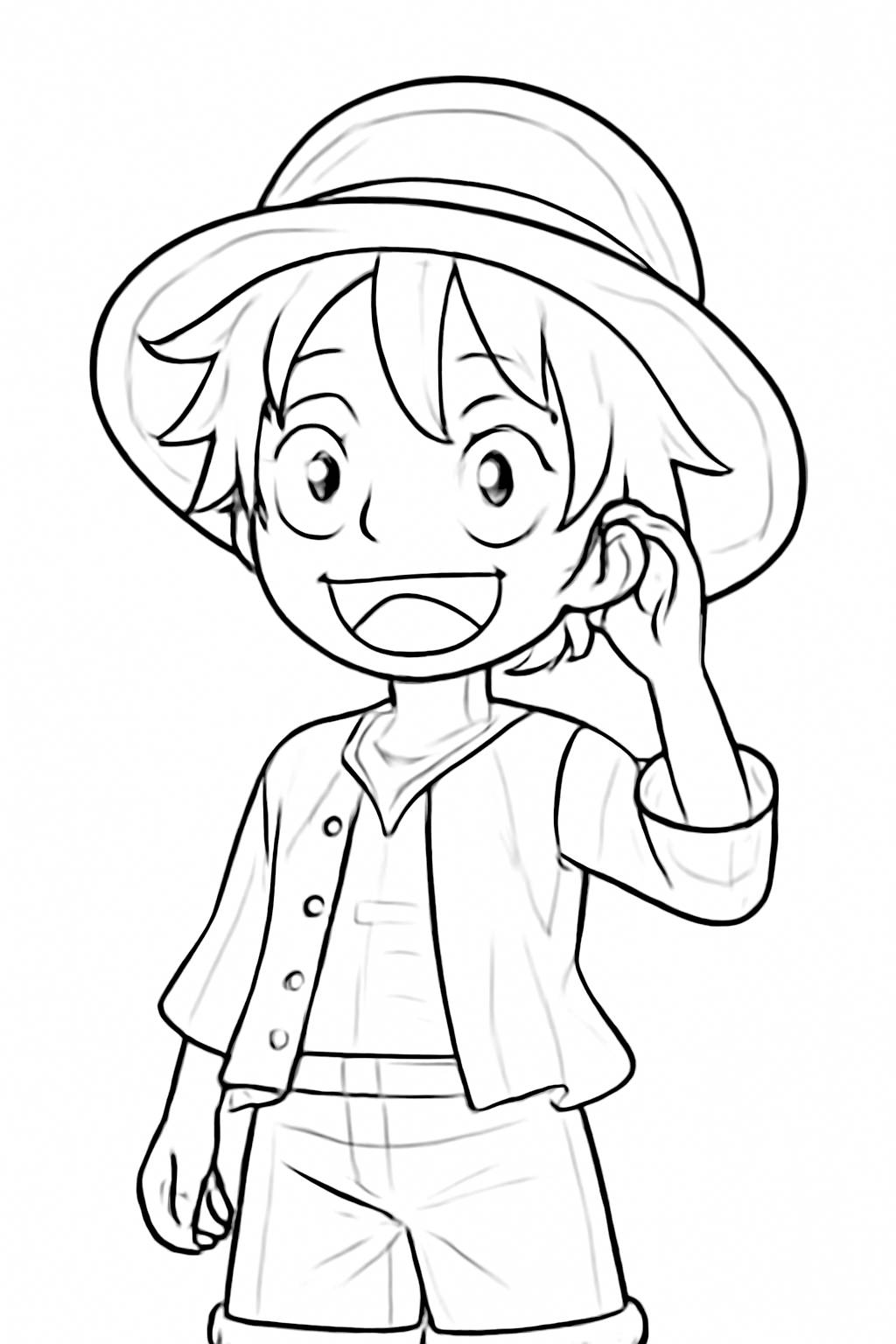 Tô màu Luffy cho bé – Hình tô màu Luffy dễ thương