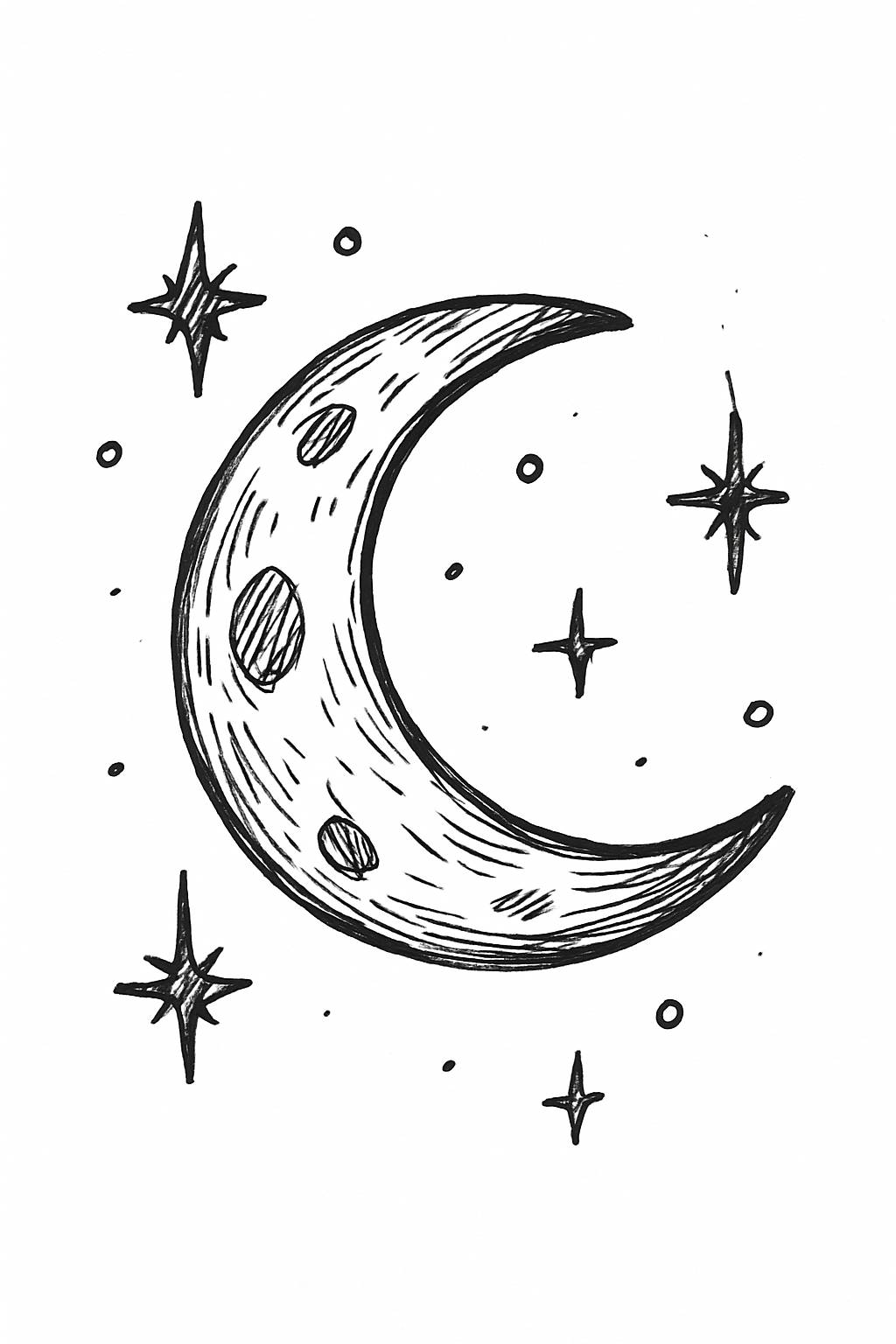 Mặt trăng vẽ tay