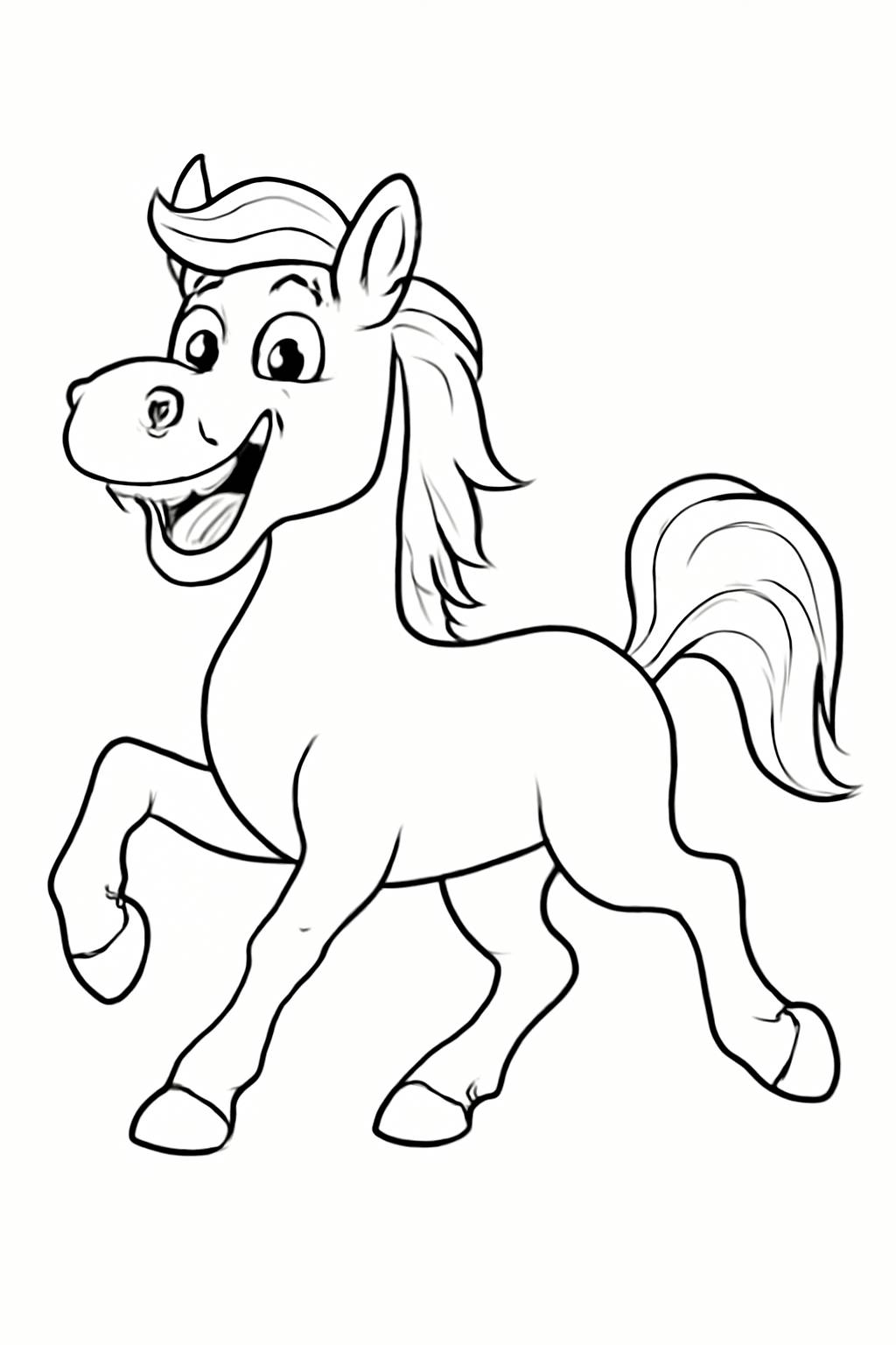 Tô màu con ngựa cho bé - Tải PDF miễn phí