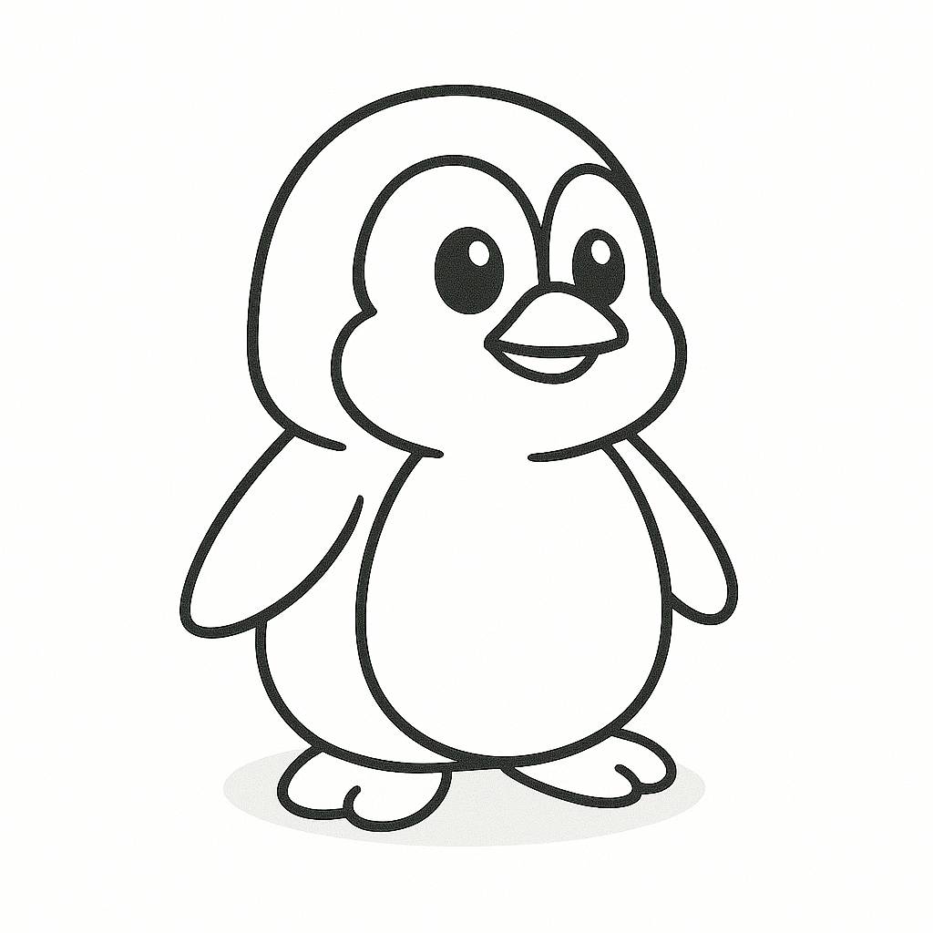 Tranh tô màu chim cánh cụt cho bé 2025 - Hình tô màu PDF dễ tải
