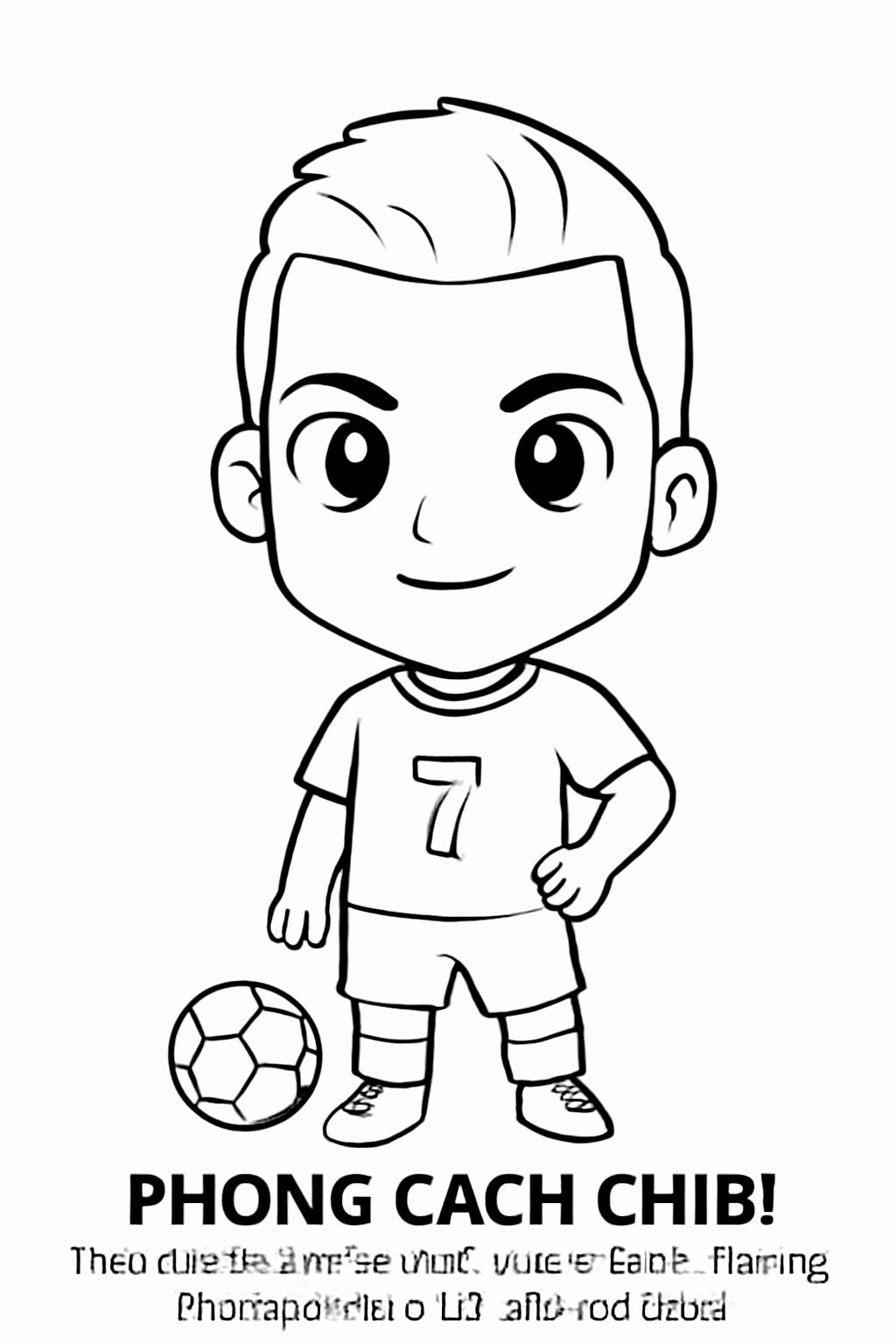 Tô màu Ronaldo cho bé – Hình tô màu Ronaldo sinh động