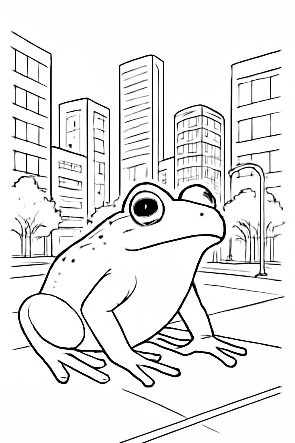 Tô màu con ếch cho bé – Hình con ếch tô màu dễ thương