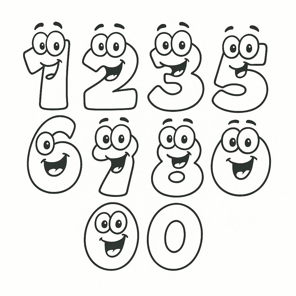 Tranh tô màu chữ số cho bé 2025 - Hình tô màu PDF dễ tải