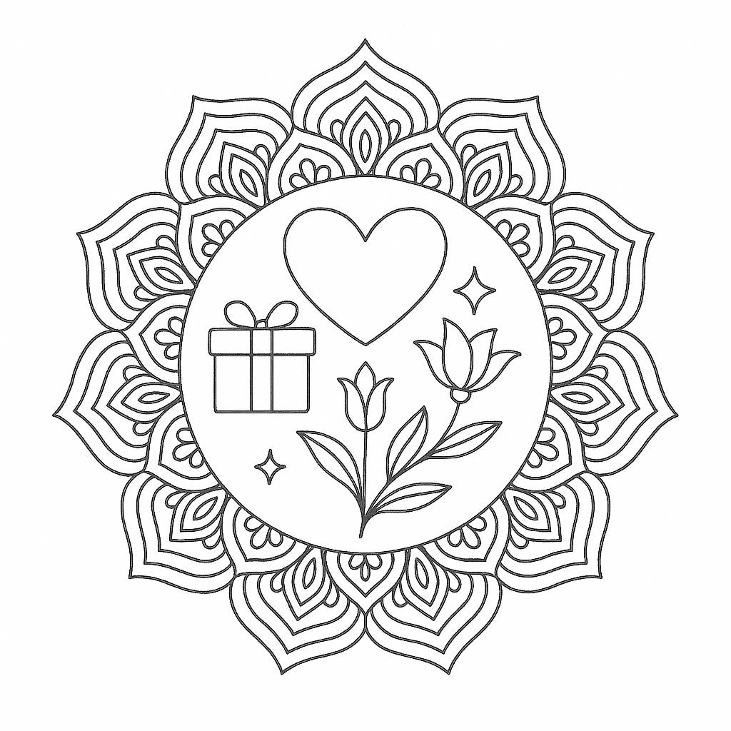 Tranh tô màu tặng mẹ cho bé 2025 - Hình tô màu PDF