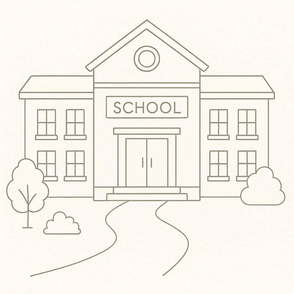 Tranh tô màu trường học cho bé 2025 - Hình tô màu PDF