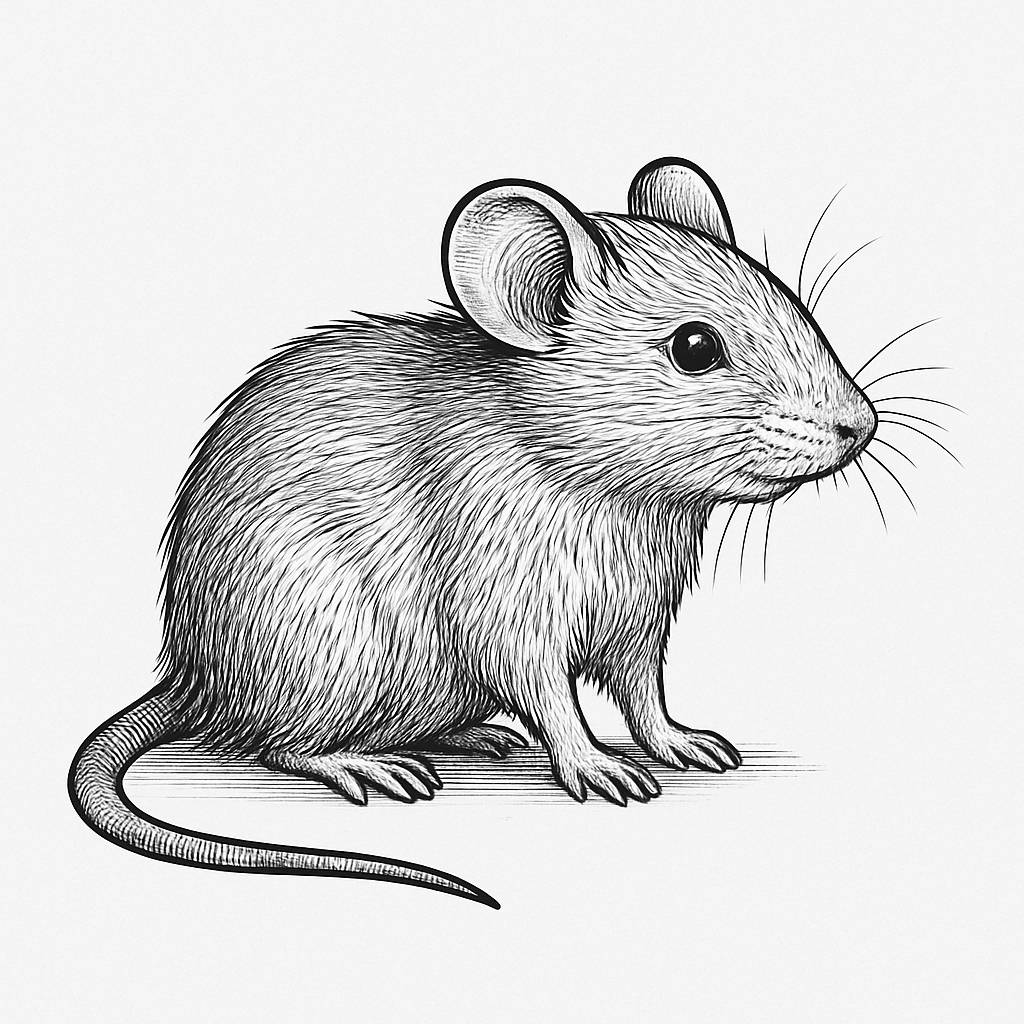 Tranh tô màu con chuột cho bé 2025 - Hình tô màu PDF dễ tải