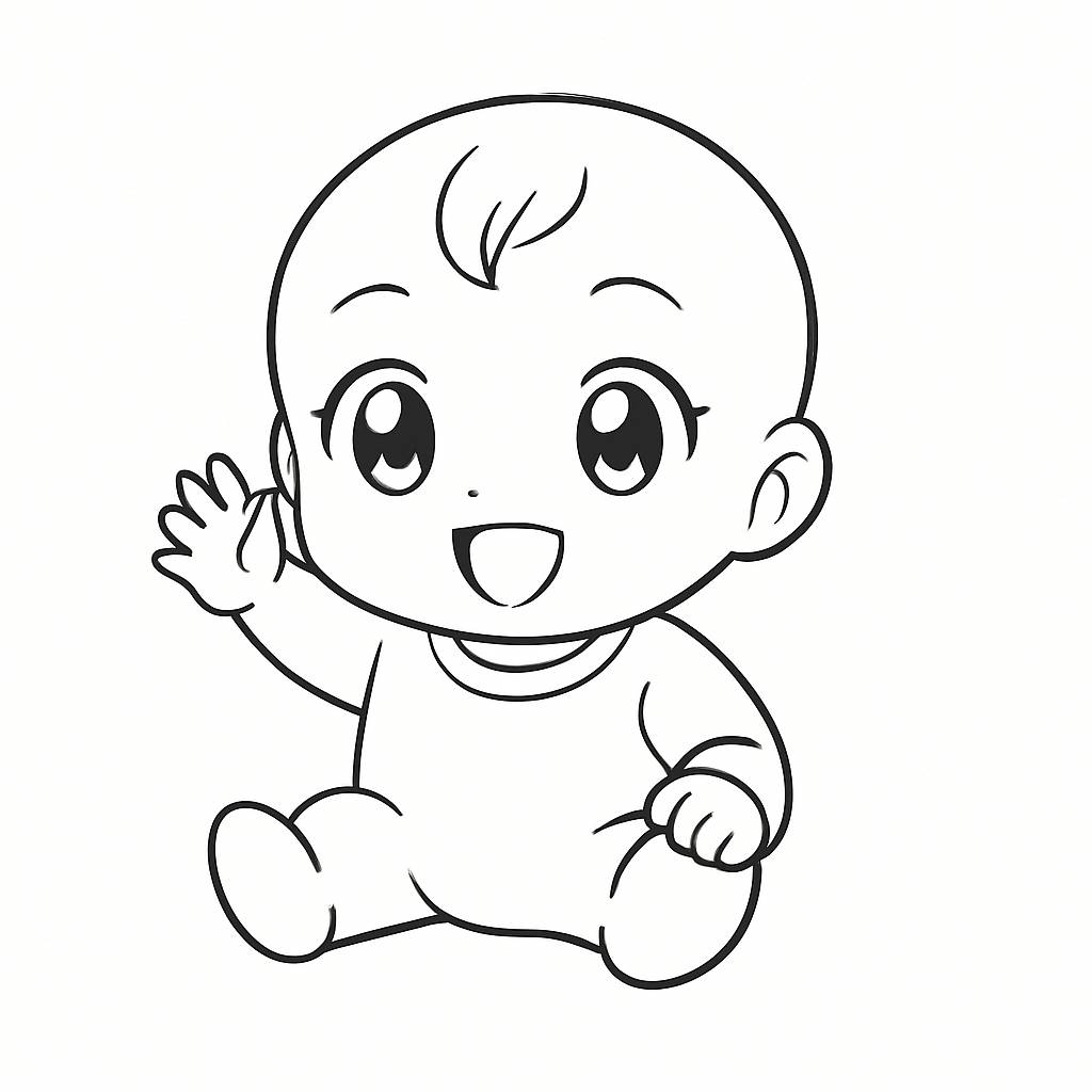 Tô màu em bé cho bé 2025 - Hình và PDF đẹp nhất