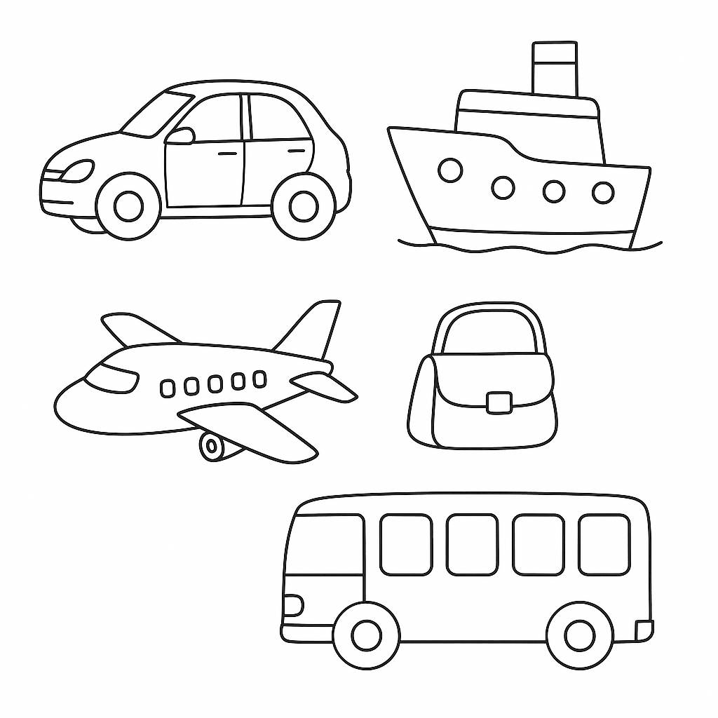 Sách tô màu phương tiện