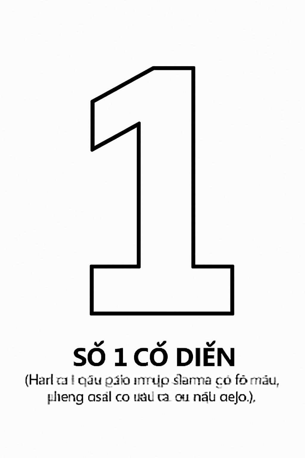 Tô màu số 1 cho bé - Tải PDF miễn phí