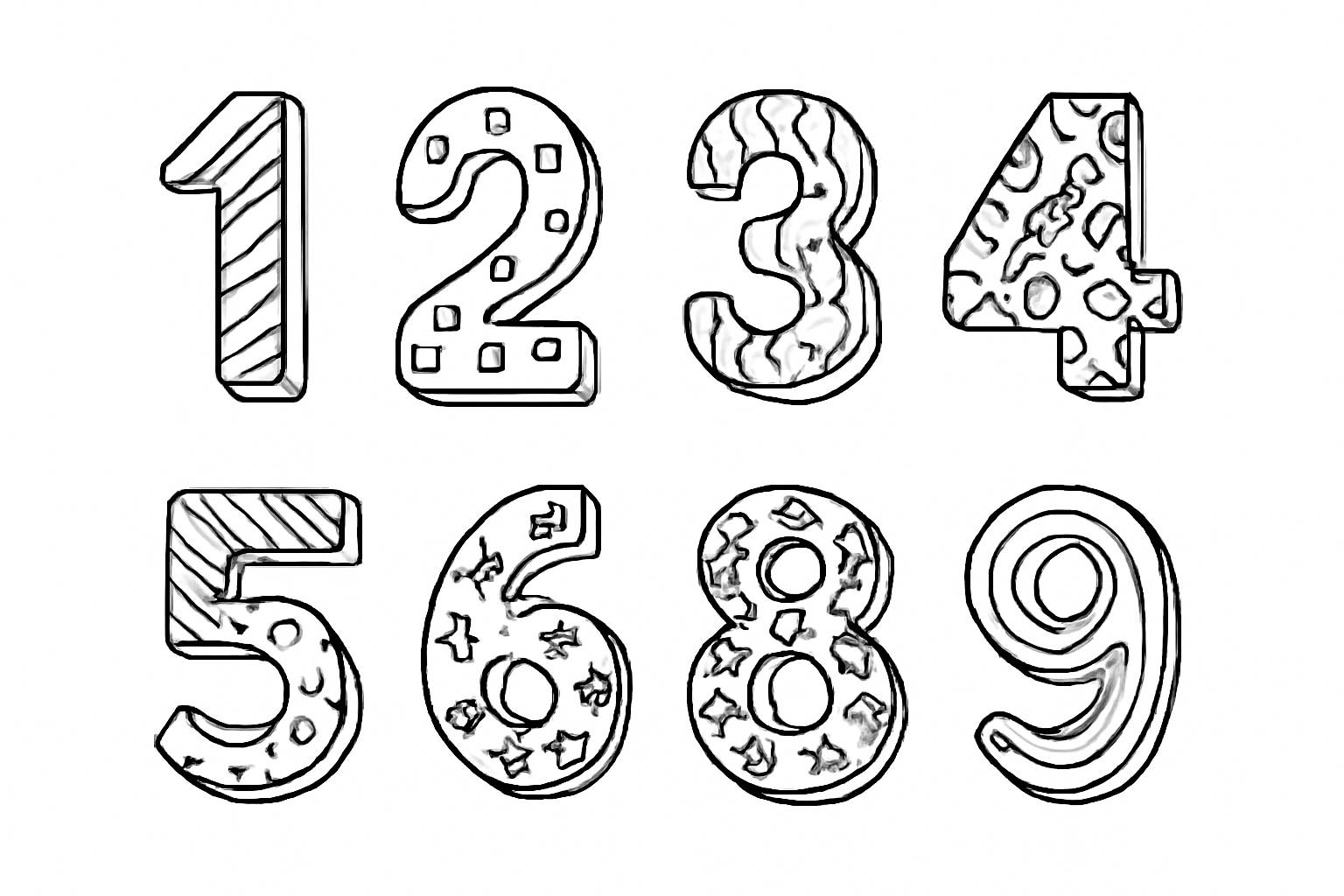 Tô màu số cho bé - Hình số tô màu PDF sinh động