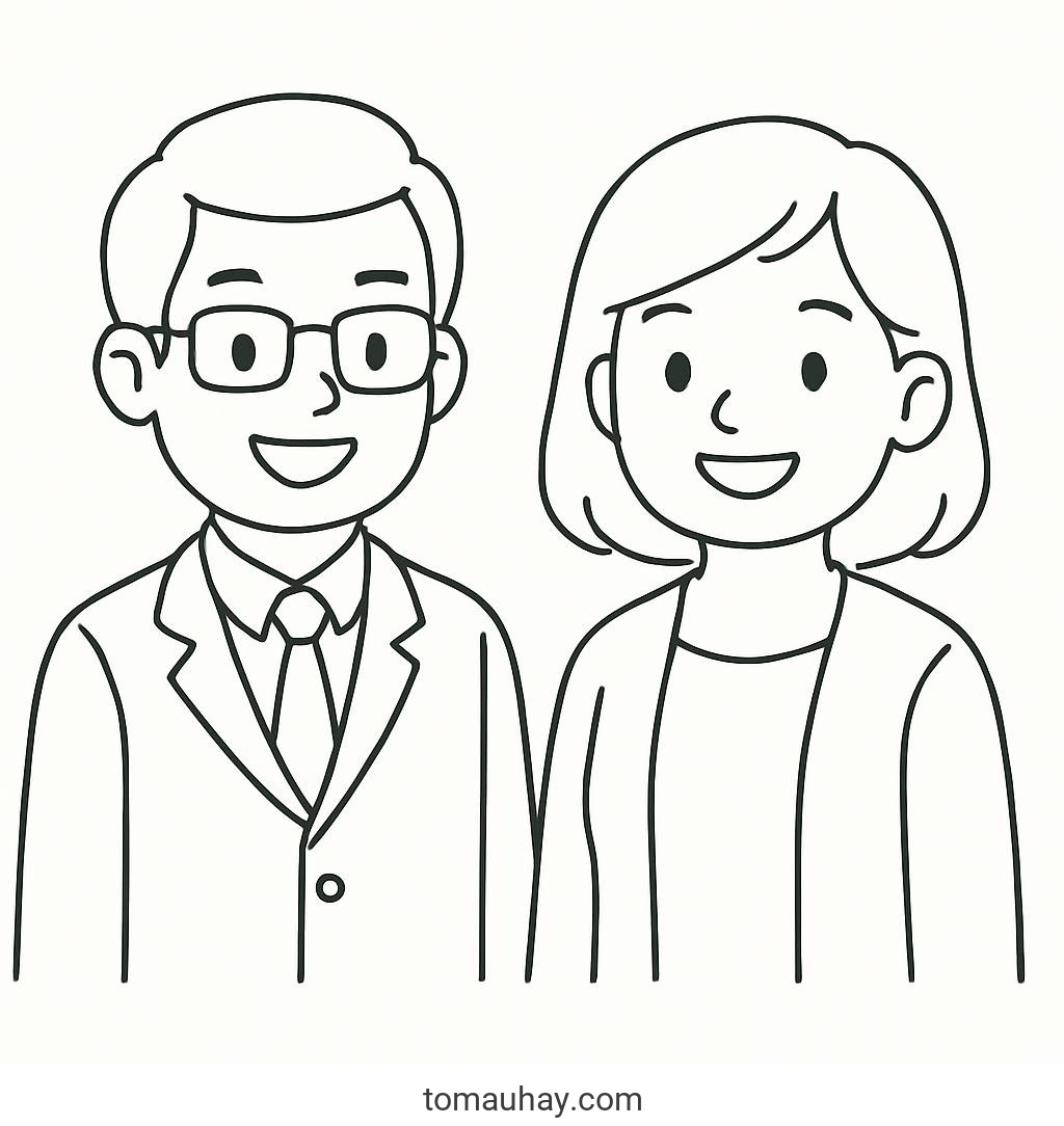 Tranh tô màu 20 11 cho bé - Hình tô màu thiệp PDF đẹp - Tranh 20/11 chân dung thầy cô