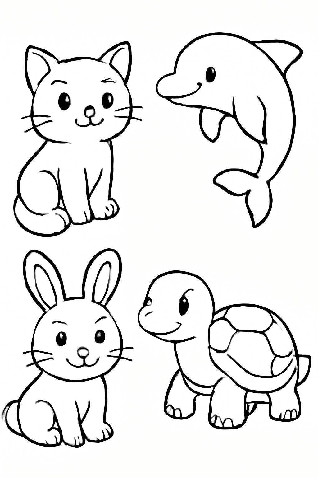 Tranh tô màu động vật dễ thương