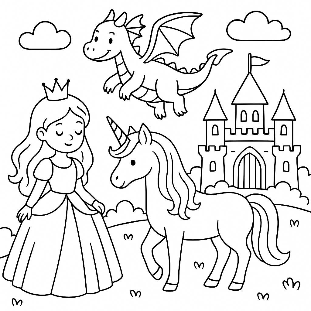 Tranh tô màu fantasy và cổ tích