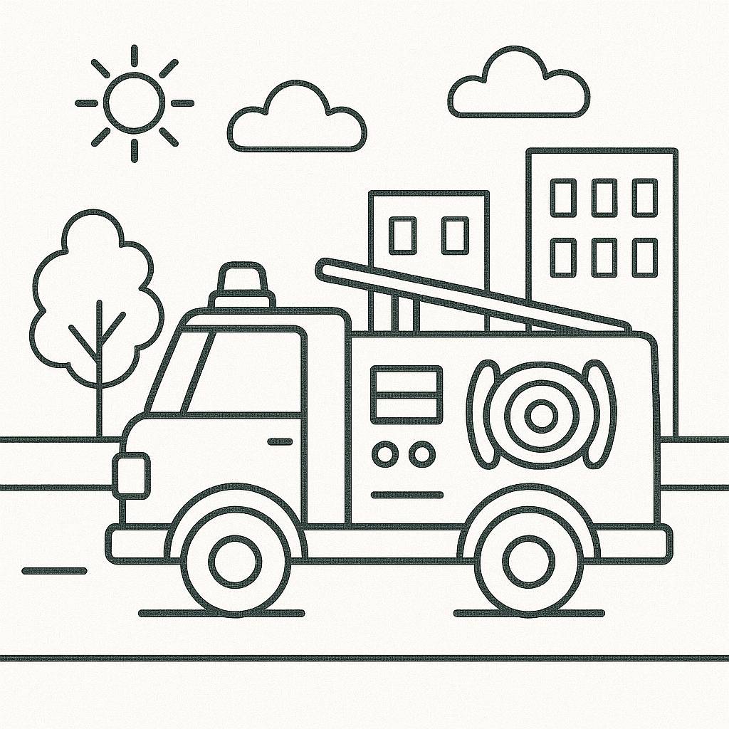 Xe cứu hỏa trong thành phố