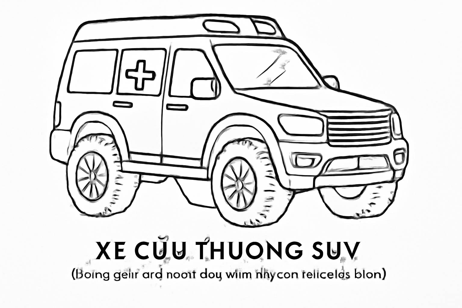Tô màu xe cứu thương cho bé – Hình tô màu đẹp dễ tải