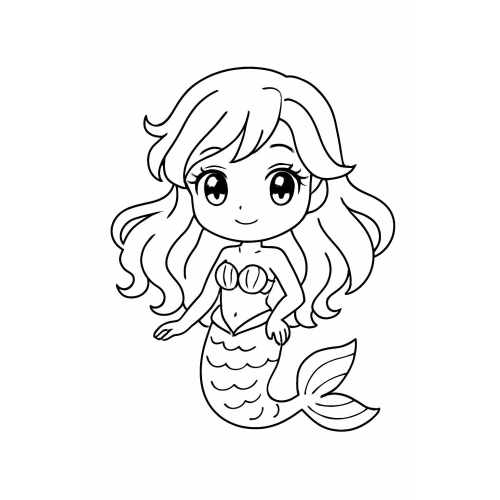 18+ Tranh tô màu nàng tiên cá 2025 cực đáng yêu bé rất thích