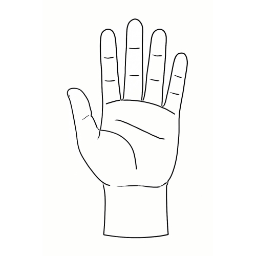 Hình bàn tay cho trẻ tô màu – Tô màu bàn tay vui nhộn