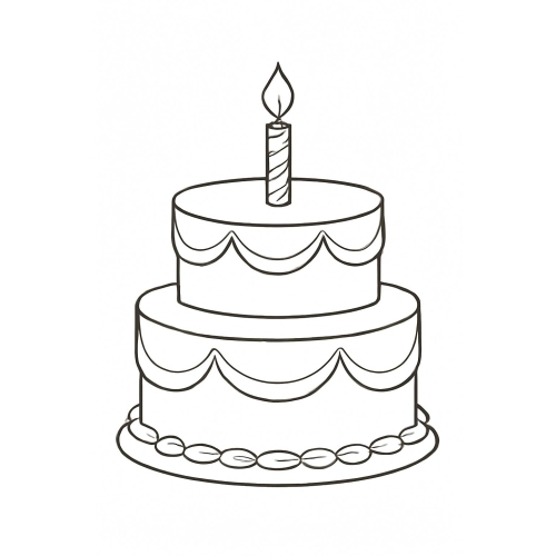 Tô màu bánh sinh nhật cho bé – Hình tô màu bánh kem PDF