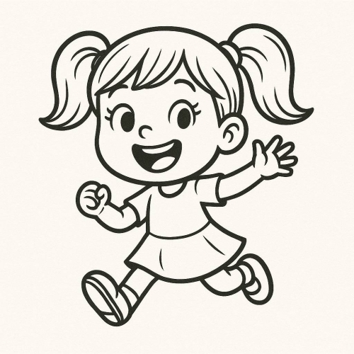 Tranh tô màu bé gái cho bé – Hình tô màu bé gái đẹp