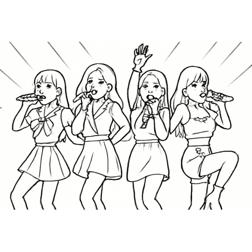 Tranh tô màu Blackpink cho bé – Hình tô màu Blackpink vui nhộn