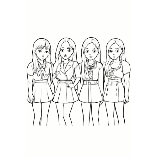 Tranh tô màu Blackpink cho bé – Hình tô màu Blackpink vui nhộn