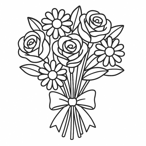 Tranh bó hoa tô màu cho bé sáng tạo đẹp nhất 2025