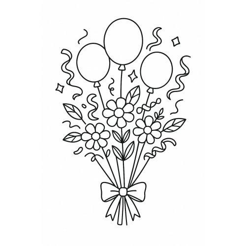 Tranh bó hoa tô màu cho bé sáng tạo đẹp nhất 2025