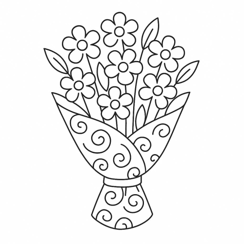 Tranh bó hoa tô màu cho bé sáng tạo đẹp nhất 2025