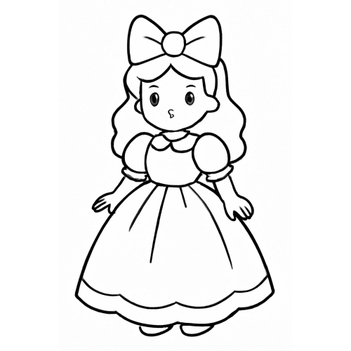 Tô màu búp bê cho bé – Hình tô màu búp bê dễ thương PDF