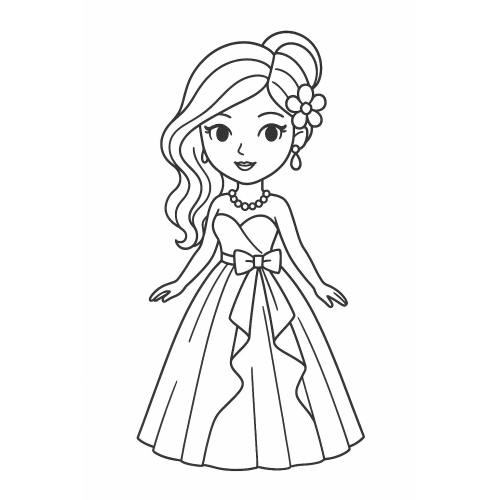 Tô màu búp bê cho bé – Hình tô màu búp bê dễ thương PDF