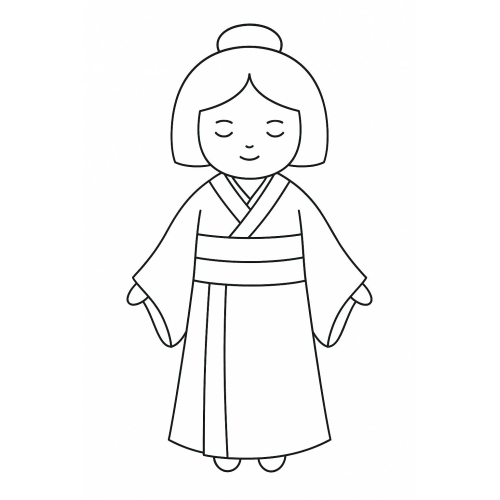 Tô màu búp bê cho bé – Hình tô màu búp bê dễ thương PDF