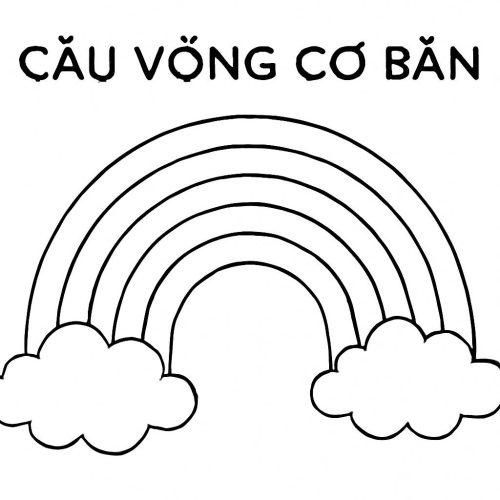 Cầu vồng tô màu cho bé – Hình tô màu đẹp dễ tải PDF