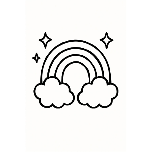 Tranh tô màu cầu vồng cho bé - Hình tô màu đẹp dễ tải