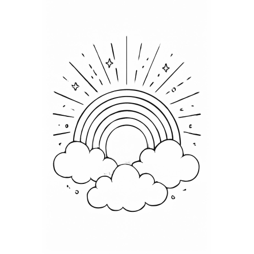 Tranh tô màu cầu vồng cho bé - Hình tô màu đẹp dễ tải