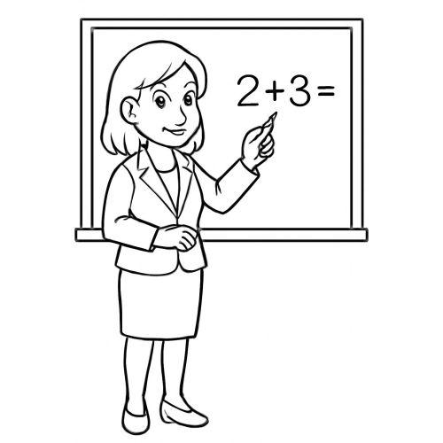 Tranh tô màu cô giáo cho bé - Hình tô màu cô giáo PDF