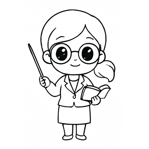 Tranh tô màu cô giáo cho bé - Hình tô màu cô giáo PDF