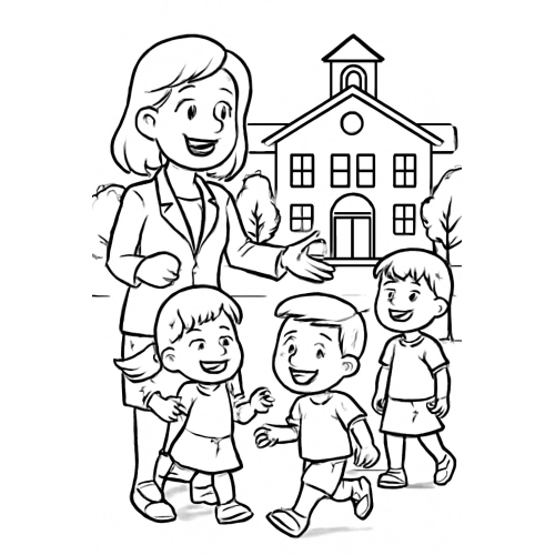 Tranh tô màu cô giáo cho bé - Hình tô màu cô giáo PDF