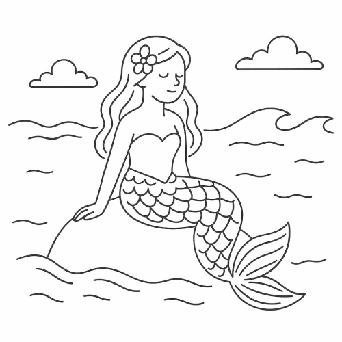 18+ Tranh tô màu nàng tiên cá 2025 cực đáng yêu bé rất thích