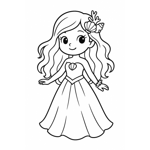 Tranh tô màu công chúa cho bé đẹp dễ thương