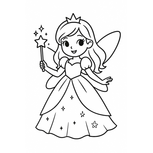 Tranh tô màu công chúa cho bé đẹp dễ thương