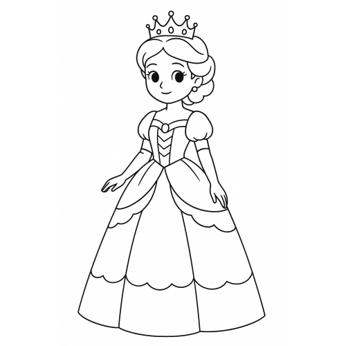 Tranh tô màu công chúa cho bé đẹp dễ thương