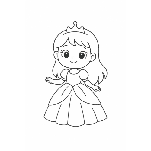Tranh tô màu công chúa cho bé đẹp dễ thương