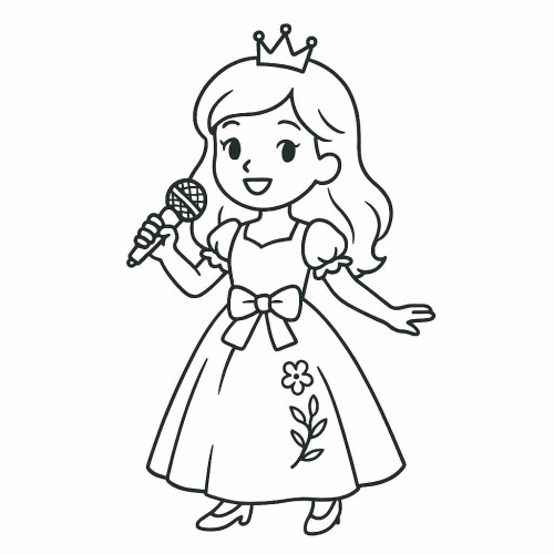 Ảnh công chúa tô màu cho bé đẹp sáng tạo 2025