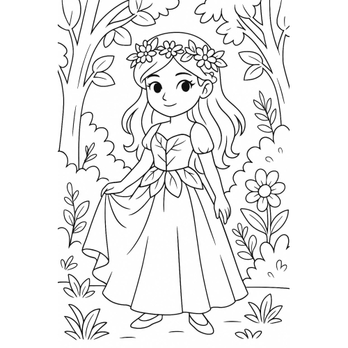 Tranh tô màu công chúa cho bé đẹp dễ thương